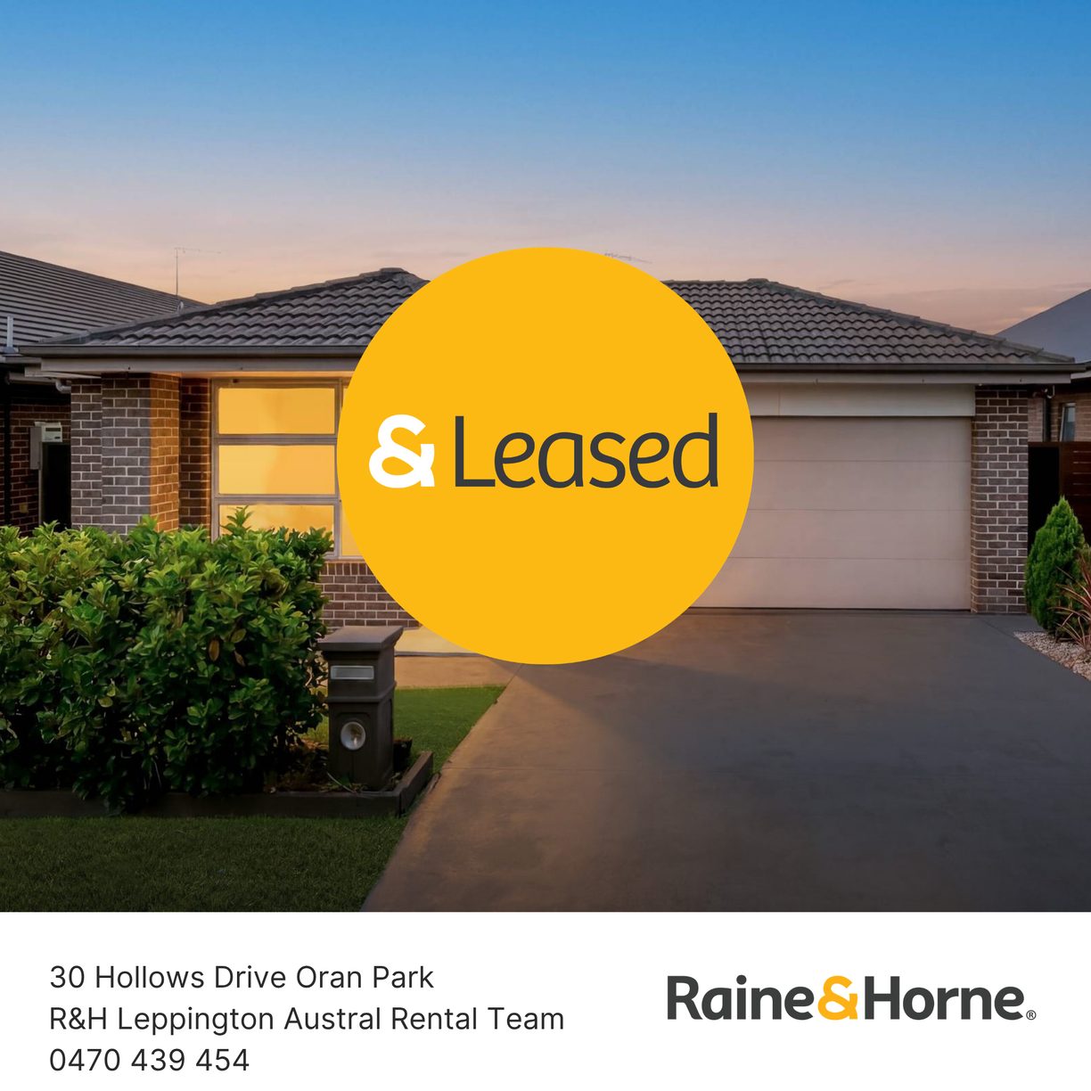 30 Hollows Drive — photo from Raine & Horne Leppington/Austral
